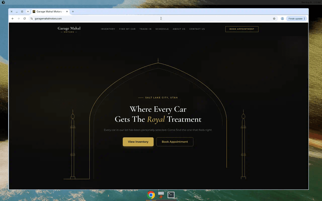 Garage Mahal Motors homepage